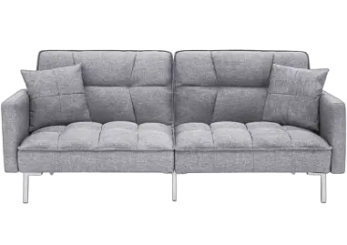 Best Choice Products Convertible Linen Splitback Futon Sofa 