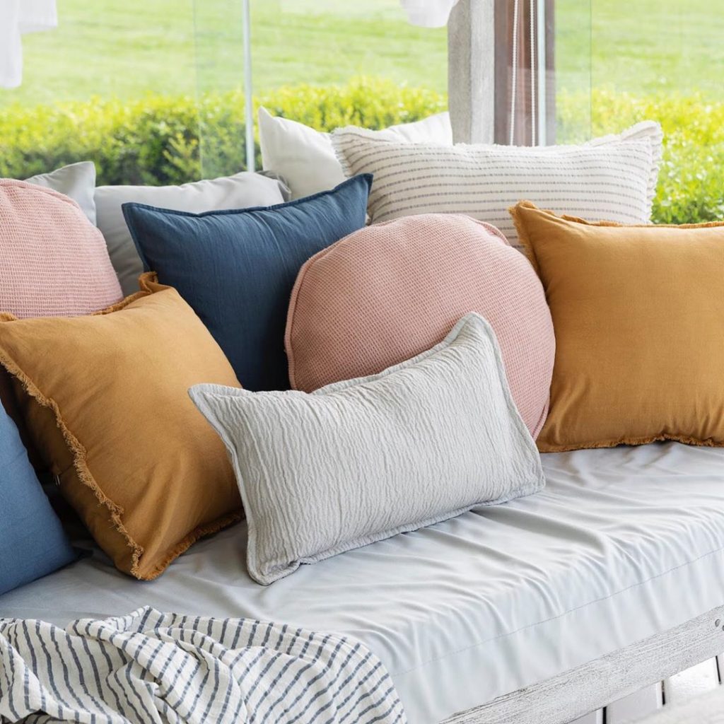 Pink cushions for living room