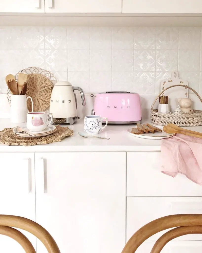 Pink kitchen appliance