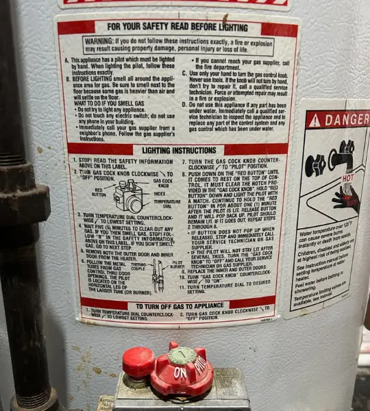 water heater pilot lighting instructions