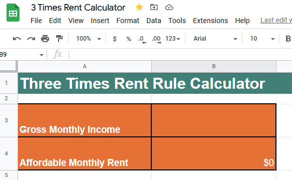 3 times rent calculator